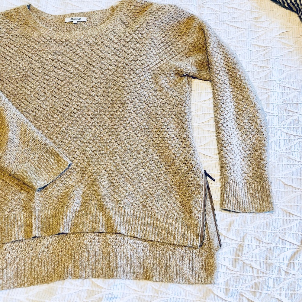 MADEWELL Breezeway ZIP Pullover Sweatshirt Oatmeal